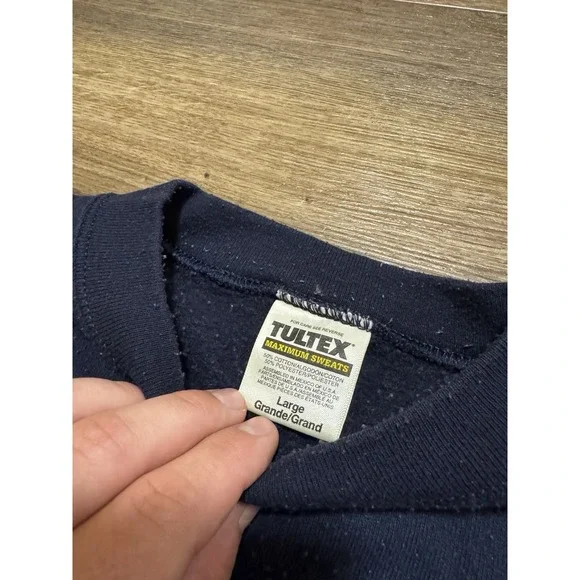 Vintage 90s Men's Size Large Tultex Denver Broncos AFC Champions Sweatshirt Blue - Picture 4 of 7